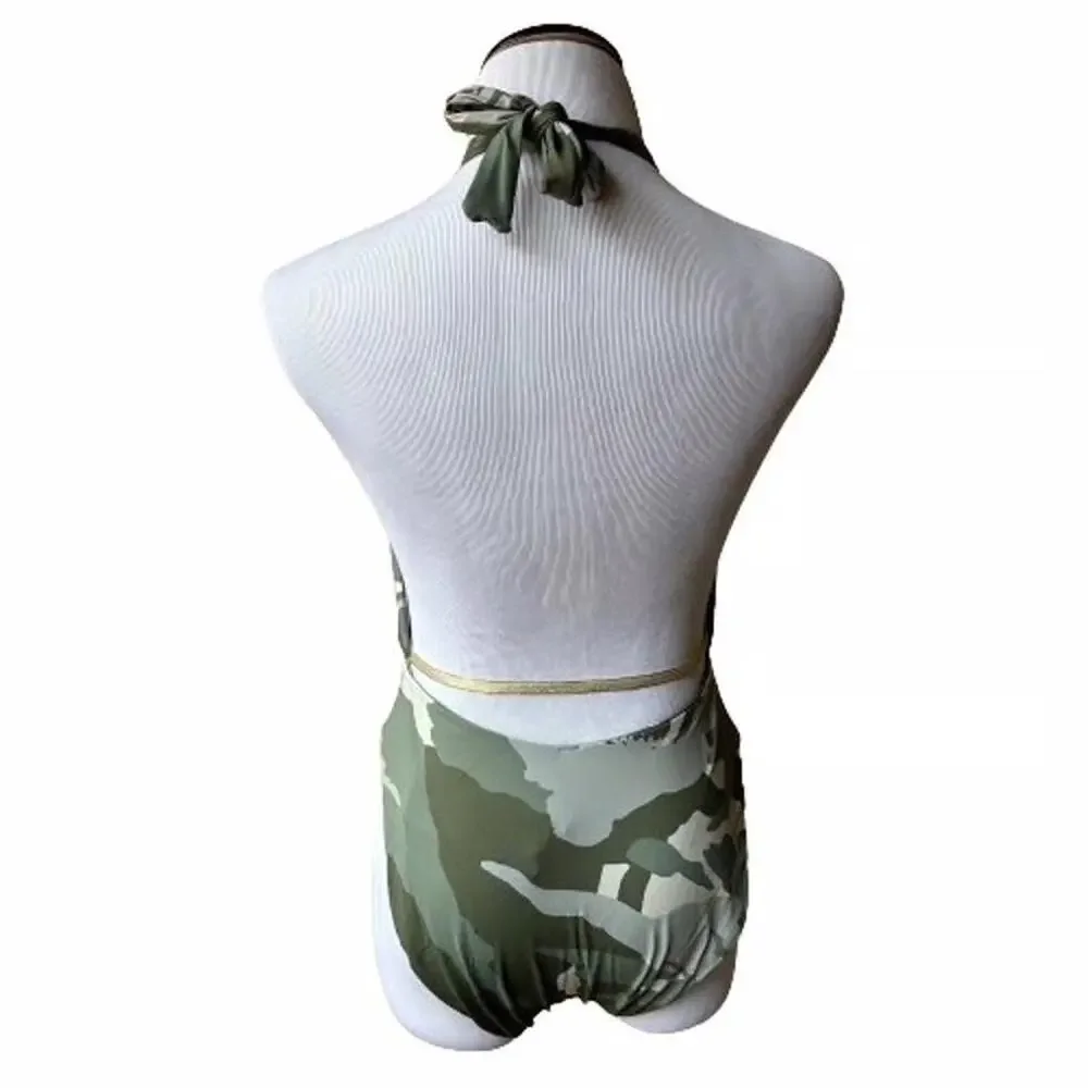 Out From Under Lucia Printed Wrap One-Piece Swimsuit brand new size small